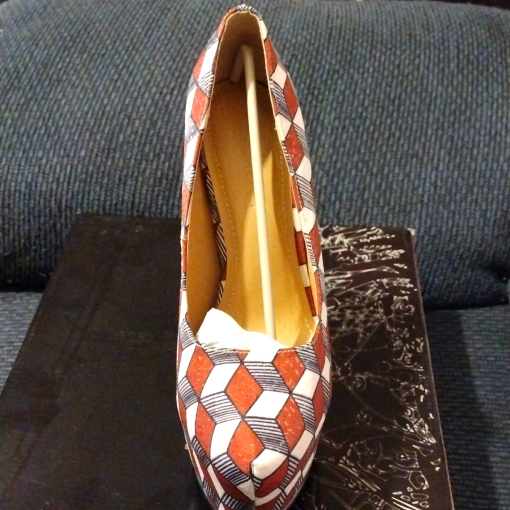 Brand new Brown, black, and white heels